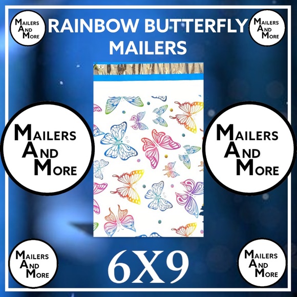 25 6X9 Poly Mailers Rainbow Butterfly Shipping Envelopes PRICE FIRM - Picture 4 of 7